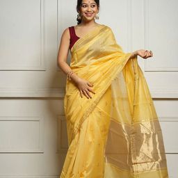 KALINI Woven Design Zari Banarasi Saree with Blouse Piece-image-92