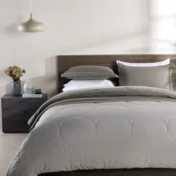 DDecor Grey 4 Piece Double King Geometric Cotton Bedding Set-image-48