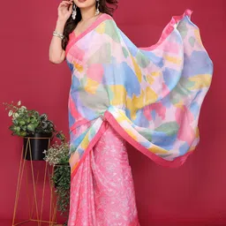 ROOP SUNDARI SAREES Floral Half and Half Saree-image-94