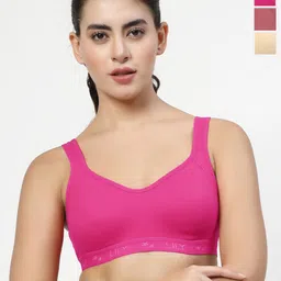 LILY Pack Of 3 Full Coverage Workout Bra Strops555-image-73