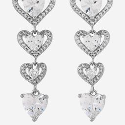 Kushal's Fashion Jewellery Rhodium-Plated Party Zircon Trendy Heart Shaped Drop Earrings-picture-46