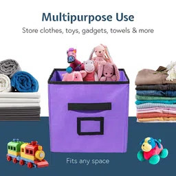 Kuber Industries Purple & Black 2 Pieces Multi-Utility Organisers With Handle image 4