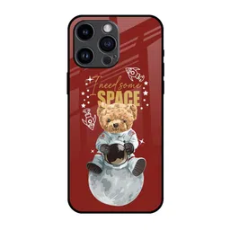 QRIOH Astronaut Bear Printed iPhone 14 Pro Max Back Case-image-91