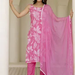 Anouk Rustic Women Floral Printed Pure Cotton Kurta & Pyjamas With Dupatta-image-80