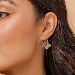 TheVineGirl Gold-Plated Alloy Opal Hoop Earrings-picture-7