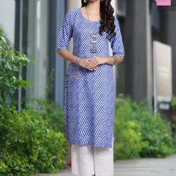 Moda Rapido Selection Of 2 Leheriya Printed Round Neck Straight Kurta-image-52