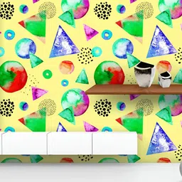 ArtzFolio Printed UV-Resistant Anti-Bacterial Abstract Watercolor Shapes Peel & Stick Wallpaper-image-58