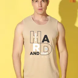 WOOSTRO Pack Of 2 Printed Gym Vests VWS26(HARD RUST)(RUN MUSTARD)-image-3