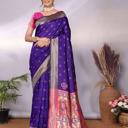 Vastravatika Ethnic Motifs Woven Design Zari Kanjeevaram Saree-picture-31