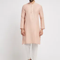 Ethnic India Men Striped Thread Work Kurta-image-68