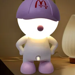 DeoDap White & Lavender Acrylic Abstract Shaped Table Lamp-9