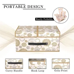 Kuber Industries White & Grey 4 Pieces Printed Foldable Multi-Utility Organisers image 5