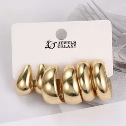 Jewels Galaxy Contemporary Half Hoop Earrings-58