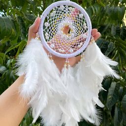 UVID ART AND CRAFT SUPPLIES White Dream Catcher-50