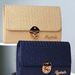 BANDICOOT Set OF 2 Embellished PU Structured Sling Bag with Cut Work-picture-50