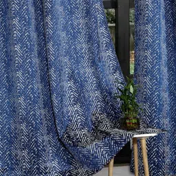 ROSARA HOME Unisex Navy Blue Curtains and Sheers-image-52