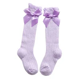 SYGA Girls Bow Design Above Knee Length Socks-12
