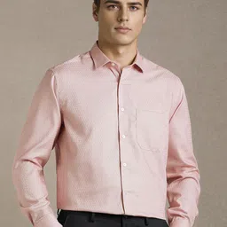 Louis Philippe Men Textured Spread Collar Pure Cotton Formal Shirt-picture-47