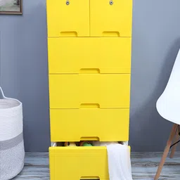 The Tickle Toe Kids Yellow & White Durable & Eco-Friendly 6-Drawer Storage Chest-picture-31