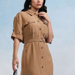 Tokyo Talkies Women Shirt Midi Dress-image-80