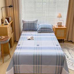 JC HOME White & Grey Striped 220 TC King Bedsheet Set 2.3 m x 2.5 m-24