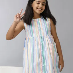UNDER FOURTEEN ONLY Striped A-Line Dress-picture-46