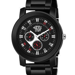 SWADESI STUFF Men Dial & Bracelet Style Straps Analogue Watch METAL BLACK 1B-28