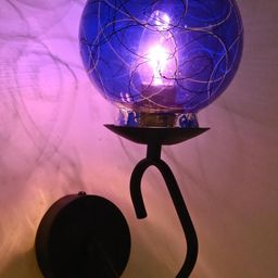 SOMIL Blue & Black Printed Glass Spherical Shaped Wall Lamp-image-36