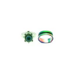 Dynamic Retail Global Set of 2 Rings for Men & Women, Green-Green Alloy Ring ()-image-70
