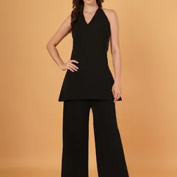 Magnetism Halter Neck Sleeveless Top With Trousers Co-Ords-image-13