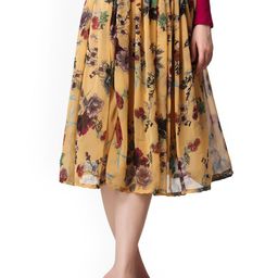 Moda Rapido Women Printed Midi Flared Skirt-image-63
