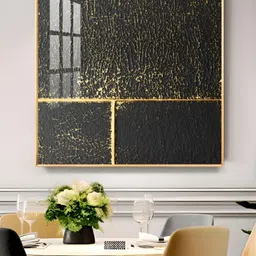THE NEXT DECOR Black Reverie Glass Finish Square Wall Art-image-17