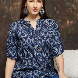 Melange by Lifestyle Women Geometric Printed Pure Cotton Kurti-picture-28