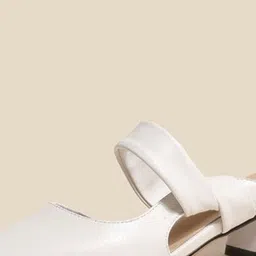 PURPLEHUNT Women PU Pointed Toe Block Open Back Sandals image 5