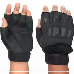 CREEKNEST...all that you want Unisex Black Tactical Half Finger Gloves Protection-picture-5
