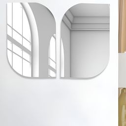 Art Street 2-Pcs Leaf Shape  Self-Adhesive Acrylic Wall Mirror Stickers-51