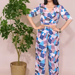 Kaajal by Vidhi Printed Top With Trousers Co-Ords-image-11