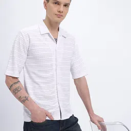 glitchez Horizontal Self-Stripes Casual Shirt-picture-41