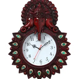 Horo Brown & White Printed Traditional Wall Clock-24