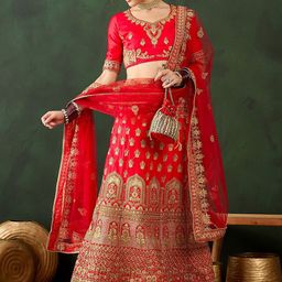Maroosh Embroidered Semi-Stitched Lehenga & Unstitched Blouse With Dupatta-image-52