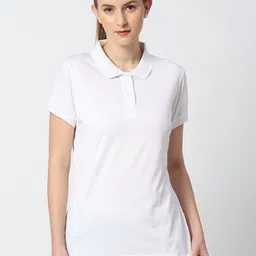 Wear Your Opinion Women Solid Polo Collar Cotton T-shirt-picture-3