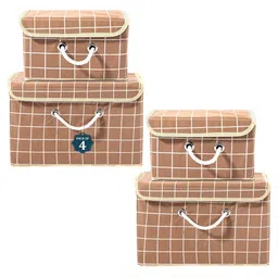 Kuber Industries Brown Set of 4 Reusable Drawer Organiser Organisers-14