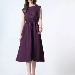 BAESD Women Sleeveless Fit & Flare Midi Dress-image-91
