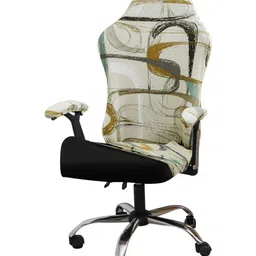 HOKIPO Beige Abstract Printed Computer Rotated Gaming Chair Cover-10
