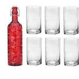 SOMIL Red Glass Airtight Can Bottle-image-69