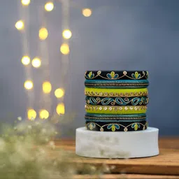 Taasha Craft Set Of 7 Cotton Threads Handcrafted Bangle-24