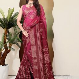 SUPERLAXMI Floral Zari Silk Blend Designer Saree-image-71