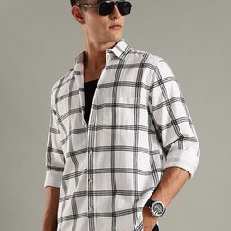 Guns & Sons Men Modern Slim Fit Checked Casual Shirt-image-87