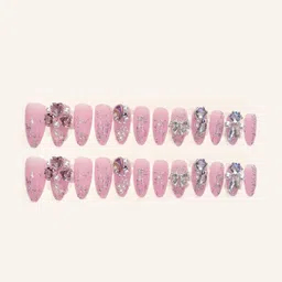 STYFY Set Of 24 Reusable Luxe Press On Nails With Adhesive Tabs - Fussy Bride image 2
