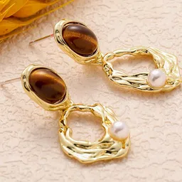 DIVASTRI Gold Alloy Earrings-image-36